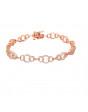 Chain Link Design Pave set Diamond Bracelet in 18ct Red Gold